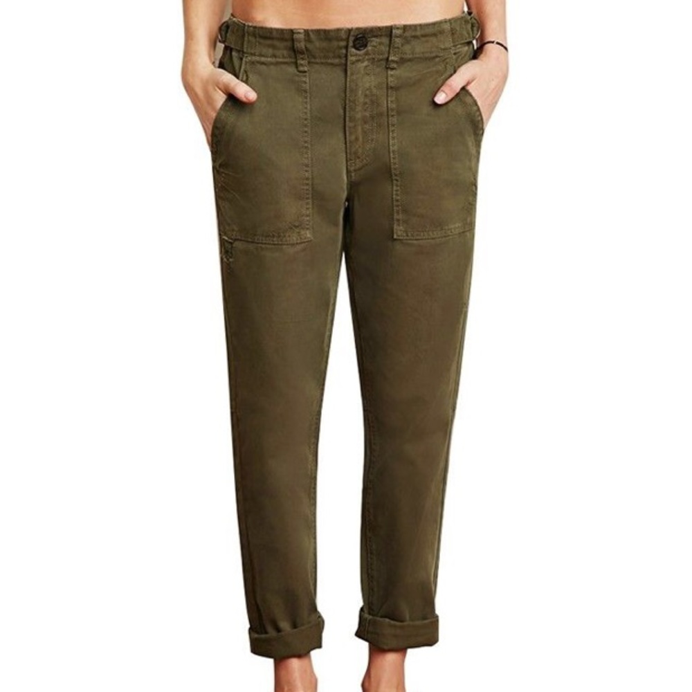 Distressed Olive Cargo Pants